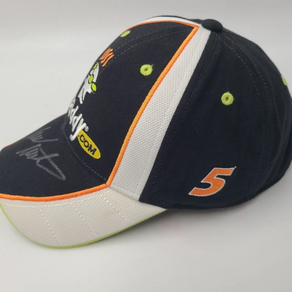 Mark Martin Hat Adjustable Chase Black NASCAR #5 Go Daddy Signed Autographed Men
